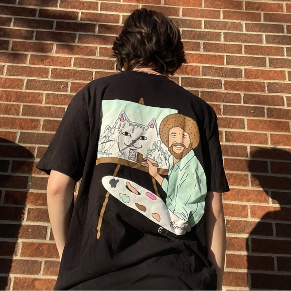 Ripndip Tops - Ripndip x Bob Rose graphic tee